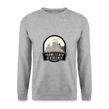 Fränkischer Gebirgsweg - Unisex Pullover - Weißgrau meliert - Vorne - Alina (178cm) & Michal (187cm)
