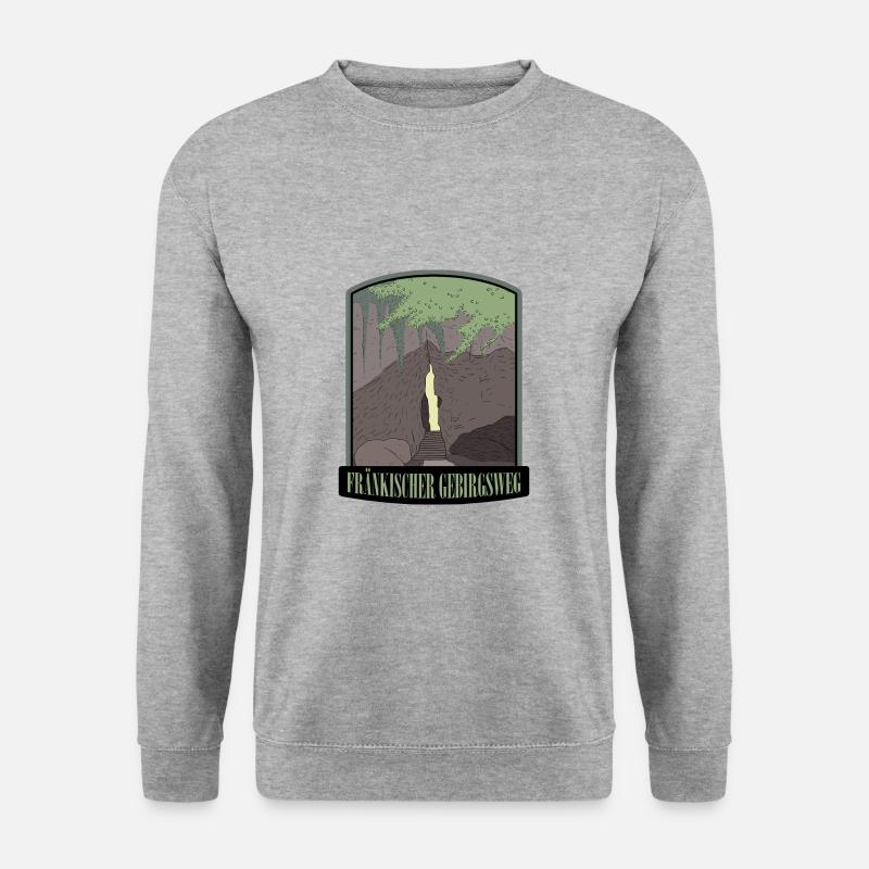 Fränkischer Gebirgsweg - Unisex Pullover - Weißgrau meliert