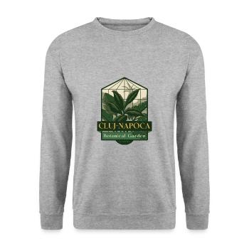 Botanischer Garten Cluj-Napoca - Rumänien - Unisex Pullover - Weißgrau meliert - Vorne - Alina (178cm) & Michal (187cm)