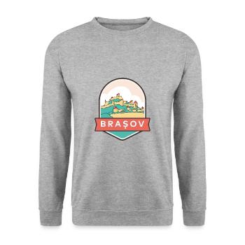 Brasov – Romania - Unisex Sweatshirt - salt & pepper - Front - Alina (178cm) & Michal (187cm)