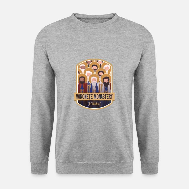 Voronet Kloster – Rumänien - Unisex Pullover - Weißgrau meliert