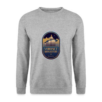 Voronet Kloster – Rumänien - Unisex Pullover - Weißgrau meliert - Vorne - Alina (178cm) & Michal (187cm)