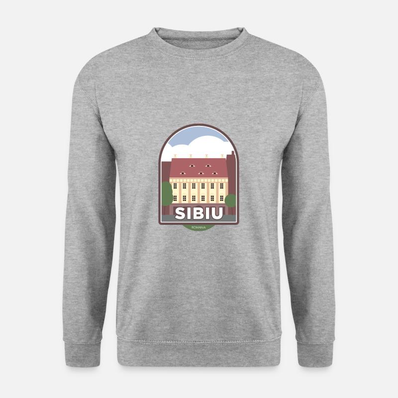 Hermannstadt, Sibiu - Rumänien - Unisex Pullover - Weißgrau meliert