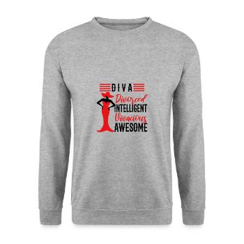 Divorce Diva - Unisex Sweatshirt - salt & pepper - Front - Alina (178cm) & Michal (187cm)