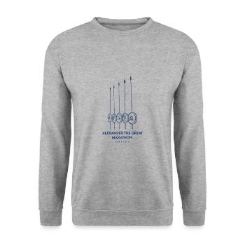 Marathon Alexandre le Grand – Grèce - Sweat-shirt Unisexe - gris chiné - Devant - Alina (178cm) & Michal (187cm)