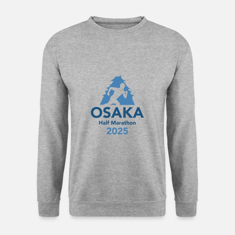 Osaka - Halbmarathon - 2025 - Unisex Pullover - Weißgrau meliert