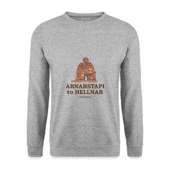 De Arnarstapi à Hellnar – Islande - Sweat-shirt Unisexe - gris chiné - Devant - Alina (178cm) & Michal (187cm)