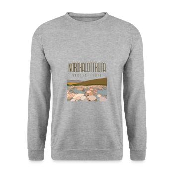 Nordkalottruta - Arctic Trail - Unisex Sweatshirt - salt & pepper - Front - Alina (178cm) & Michal (187cm)