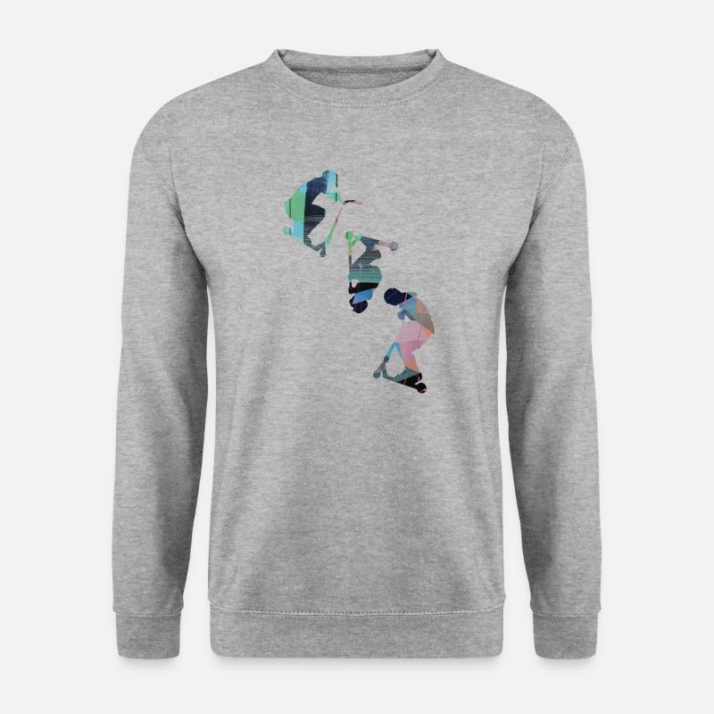 Stuntscooter,Trickscooter,tricks,stunt,e-scooter - Sweat-shirt Unisexe - gris chiné