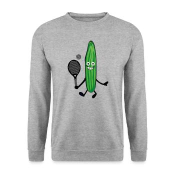 Padel Tennis, Tennis, Graffiti - Unisex Pullover - Weißgrau meliert - Vorne - Alina (178cm) & Michal (187cm)