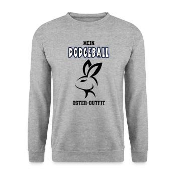 Dodgeball Spieler Ostern Dodgeballer Völkerball - Unisex Pullover - Weißgrau meliert - Vorne - Alina (178cm) & Michal (187cm)