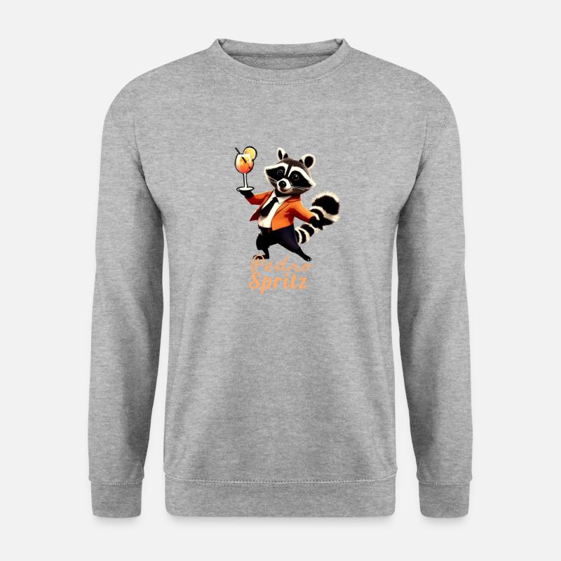Waschbär,graffiti,illustration,Pedro - Unisex Pullover - Weißgrau meliert
