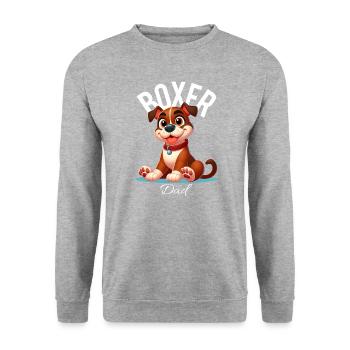 Boxer Dad - Unisex Sweatshirt - salt & pepper - Front - Alina (178cm) & Michal (187cm)