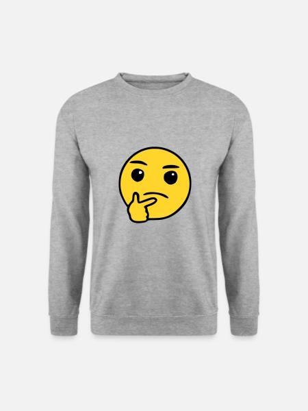 Emoji think sketch color - Unisex Sweatshirt - salt & pepper