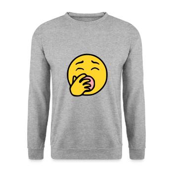 Emoji Tired Sketch Couleur - Sweat-shirt Unisexe - gris chiné - Devant - Alina (178cm) & Michal (187cm)