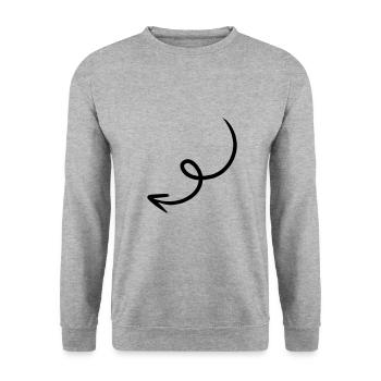 Arrow drawing sketch black - Unisex Sweatshirt - salt & pepper - Front - Alina (178cm) & Michal (187cm)