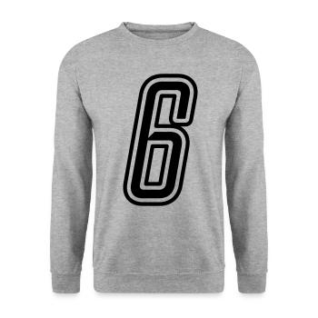 6 Numéro de numéro - Sweat-shirt Unisexe - gris chiné - Devant - Alina (178cm) & Michal (187cm)
