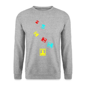 Icône de tampon - Sweat-shirt Unisexe - gris chiné - Devant - Alina (178cm) & Michal (187cm)