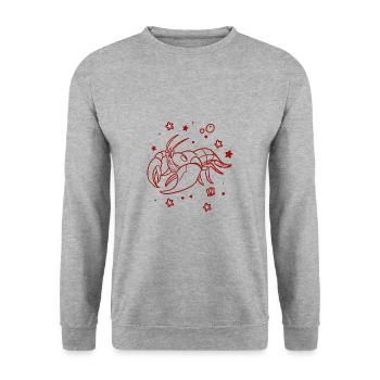 Krebs - Unisex Pullover - Weißgrau meliert - Vorne - Alina (178cm) & Michal (187cm)