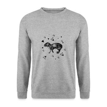 Ratte - Nagetier - Unisex Pullover - Weißgrau meliert - Vorne - Alina (178cm) & Michal (187cm)
