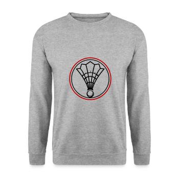 Équipe de symboles de badminton - Sweat-shirt Unisexe - gris chiné - Devant - Alina (178cm) & Michal (187cm)