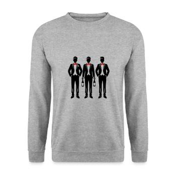 L’équipe du marié - Sweat-shirt Unisexe - gris chiné - Devant - Alina (178cm) & Michal (187cm)