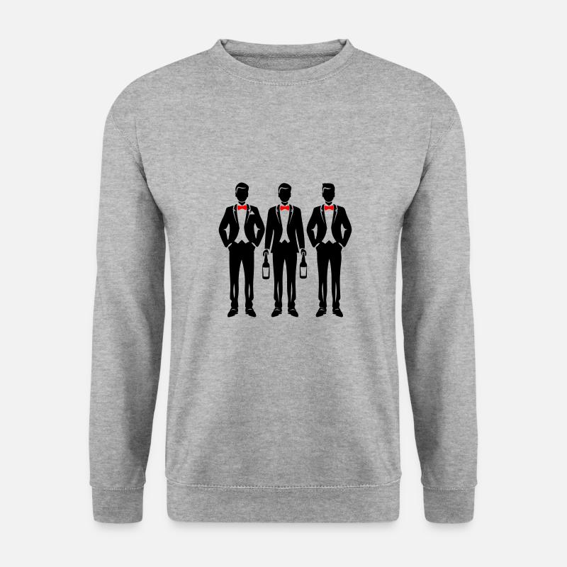 Bräutigam Team - Unisex Pullover - Weißgrau meliert