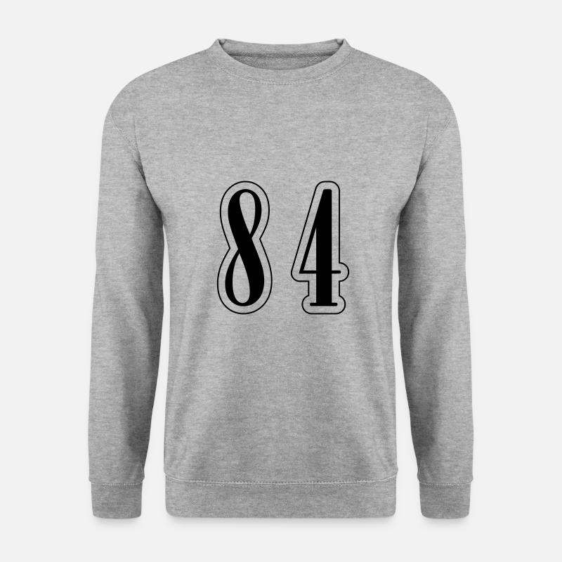 84 Zahl Symbol - Unisex Pullover - Weißgrau meliert