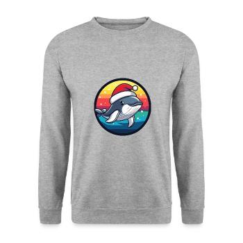 Wal Weihnachten Christmas - Unisex Pullover - Weißgrau meliert - Vorne - Alina (178cm) & Michal (187cm)