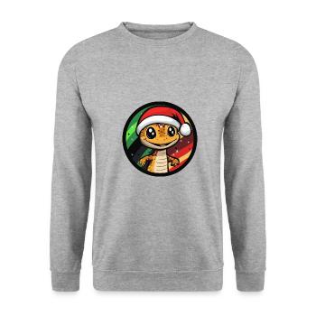 Lizard Christmas Christmas - Unisex Sweatshirt - salt & pepper - Front - Alina (178cm) & Michal (187cm)