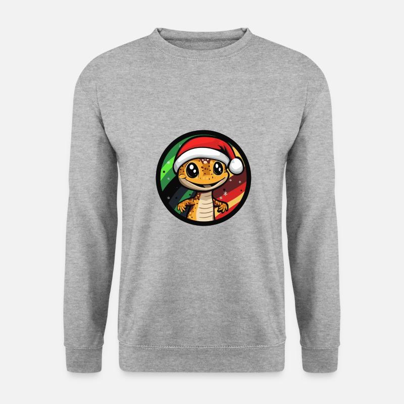 Echse Weihnachten Christmas - Unisex Pullover - Weißgrau meliert
