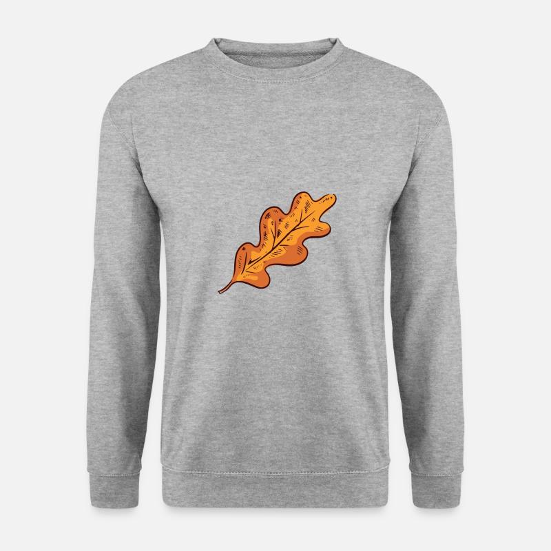Herbstblatt Herbst Blatt - Unisex Pullover - Weißgrau meliert