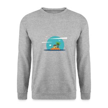 Sommer - Unisex Pullover - Weißgrau meliert - Vorne - Alina (178cm) & Michal (187cm)