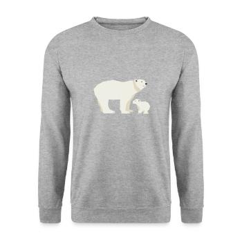 Wildtiere - Unisex Pullover - Weißgrau meliert - Vorne - Alina (178cm) & Michal (187cm)