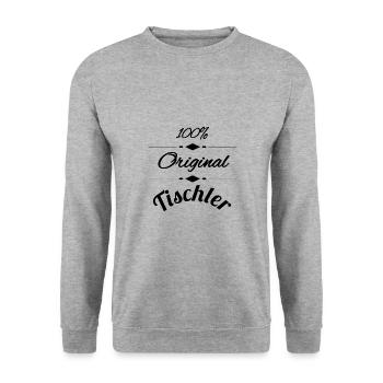 Tischler - Unisex Pullover - Weißgrau meliert - Vorne - Alina (178cm) & Michal (187cm)