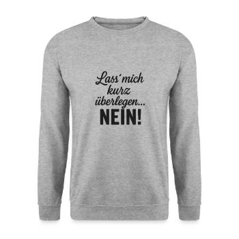 Let me think.. No Statement - Unisex Sweatshirt - salt & pepper - Front - Alina (178cm) & Michal (187cm)