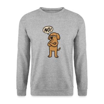 Nope funny saying dog - Unisex Sweatshirt - salt & pepper - Front - Alina (178cm) & Michal (187cm)