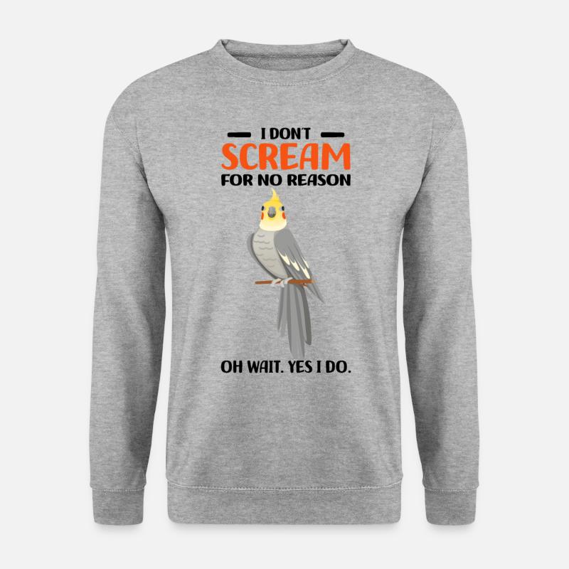 Nymphensittich - Unisex Pullover - Weißgrau meliert
