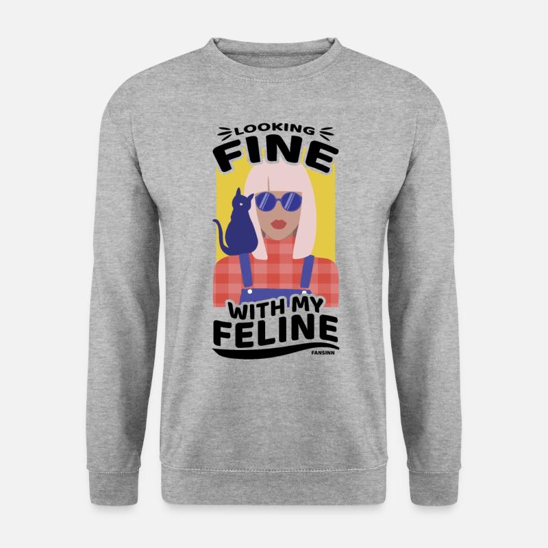 Katzenmama - Unisex Pullover - Weißgrau meliert