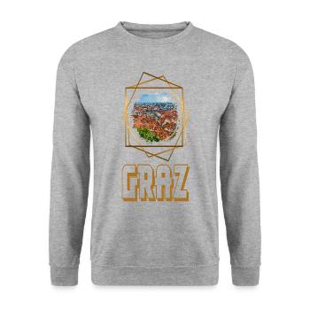 Graz Austria Skyline City Gold Home Love - Unisex Sweatshirt - salt & pepper - Front - Alina (178cm) & Michal (187cm)