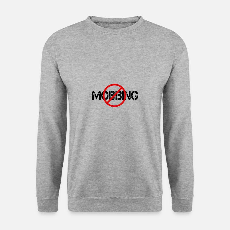 NO MOBBING - Unisex Pullover - Weißgrau meliert