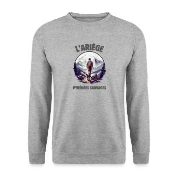 l'Ariège Pyrénées sauvages - Sweat-shirt Unisexe - gris chiné - Devant - Alina (178cm) & Michal (187cm)