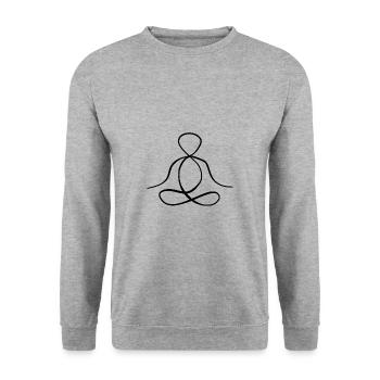 Yoga Relax Peace Freedom Sports Rest - Unisex Sweatshirt - salt & pepper - Front - Alina (178cm) & Michal (187cm)