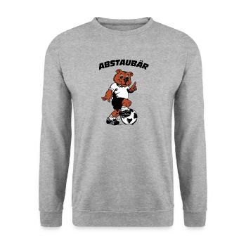 Abstaubär weiss schwarz - Unisex Pullover - Weißgrau meliert - Vorne - Alina (178cm) & Michal (187cm)