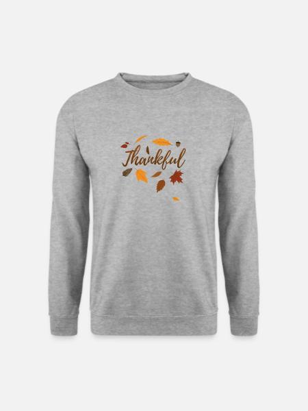 Dankbarer Herbst-Erntedankfest-Geschenk-Fall-Liebe - Unisex Pullover - Weißgrau meliert
