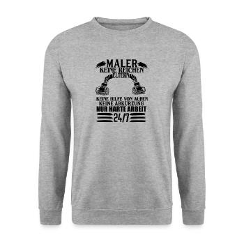 MALER HANDWERK BERUF - Unisex Pullover - Weißgrau meliert - Vorne - Alina (178cm) & Michal (187cm)