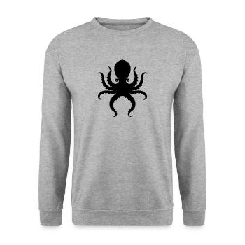 Oktopus - Unisex Pullover - Weißgrau meliert - Vorne - Alina (178cm) & Michal (187cm)