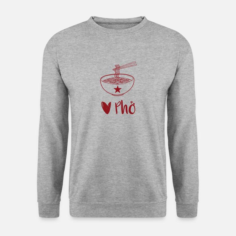 Liebe Pho - Unisex Pullover - Weißgrau meliert