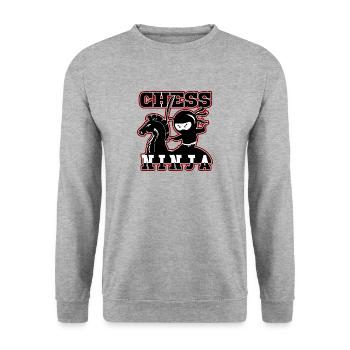 CHESS NINJA des joueurs d’échecs Ninja - Cadeau - Sweat-shirt Unisexe - gris chiné - Devant - Alina (178cm) & Michal (187cm)