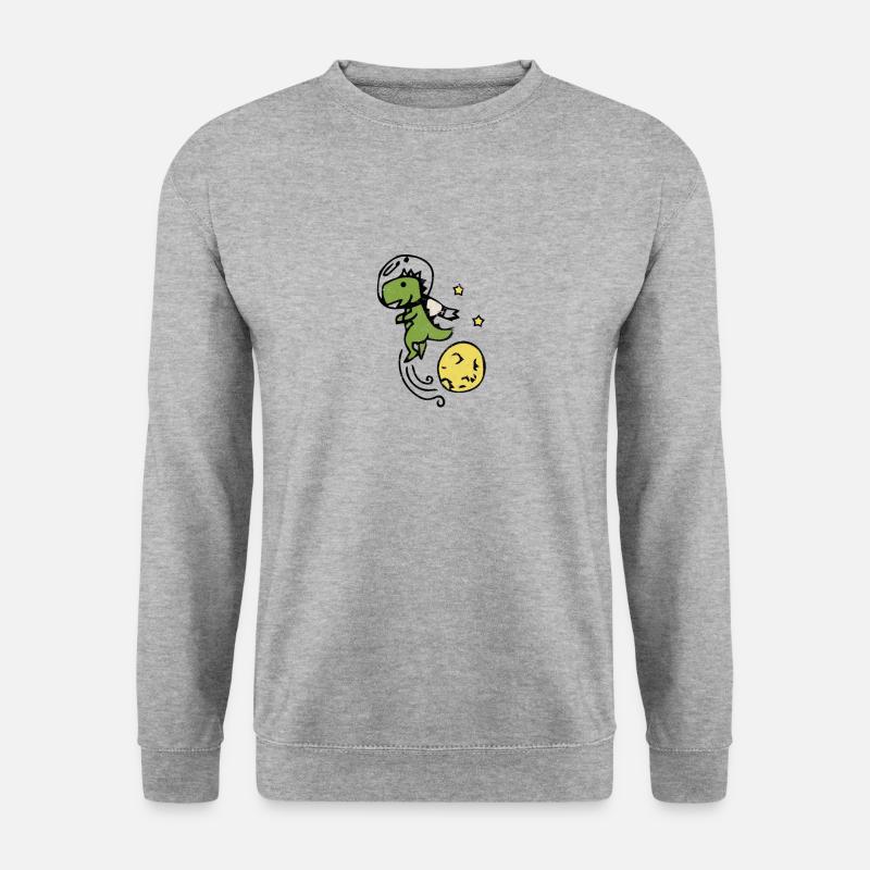 Dinosaurier - Unisex Pullover - Weißgrau meliert